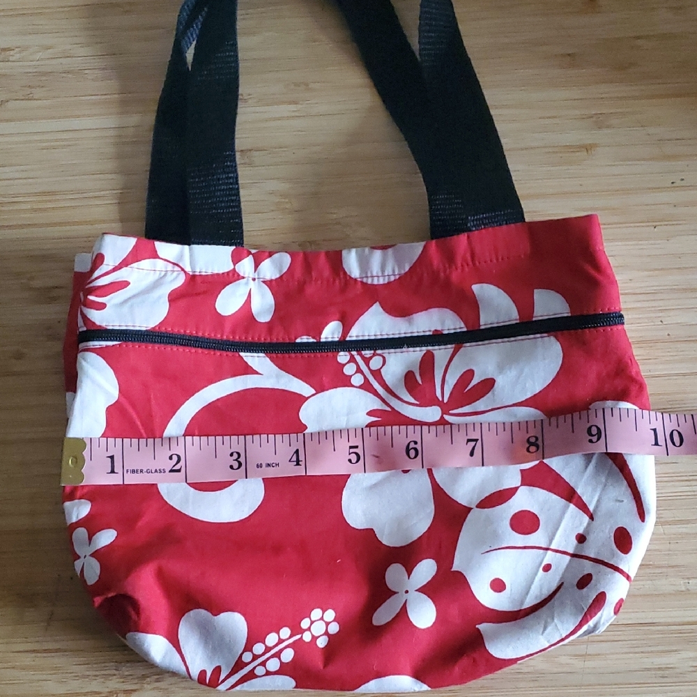 Hawaiian Chic Floral Red‎ and White Mini Bag